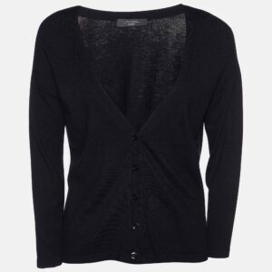 Weekend Max Mara Black Knit Button Front Cardigan S