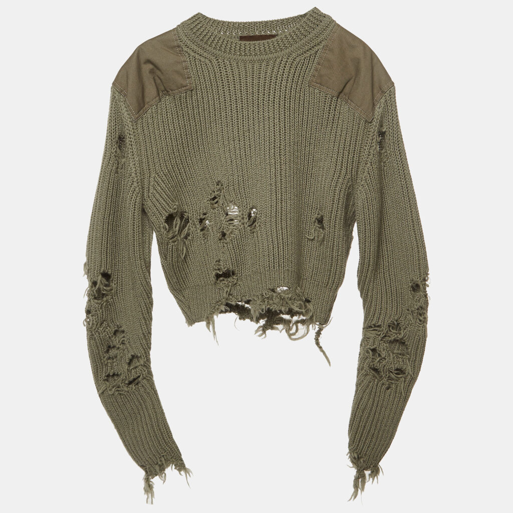 luxury-women-yeezy-season-3-used-clothes-p926665-006 Yeezy Season 3 Green Destroyed Military Rib Wool Cropped Sweater S