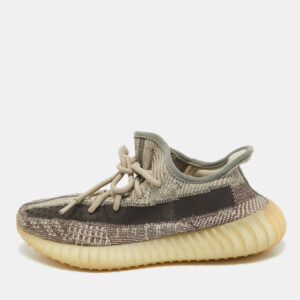 Yeezy x Adidas Brown/White Knit Fabric Boost 350 V2 Zyon Sneakers Size 39 1/3
