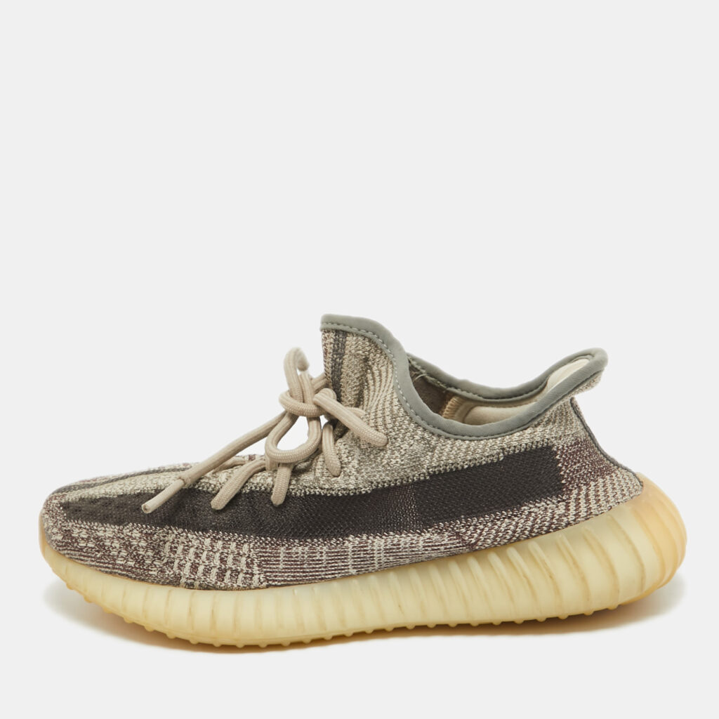 luxury-women-yeezy-x-adidas-used-shoes-p1004421-001 Yeezy x Adidas Brown/White Knit Fabric Boost 350 V2 Zyon Sneakers Size 39 1/3