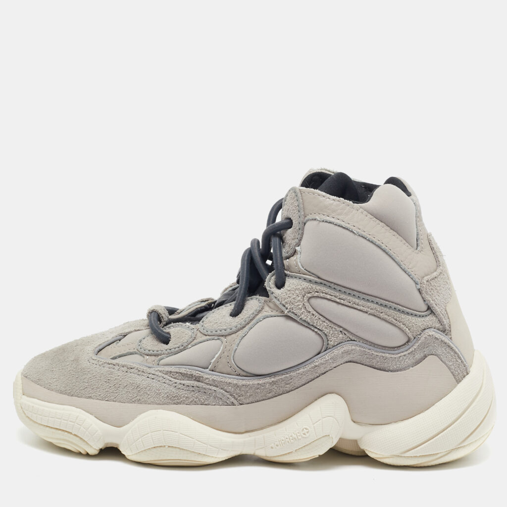 luxury-women-yeezy-x-adidas-used-shoes-p1009411-010 Yeezy x Adidas Grey Suede and Leather Yeezy 500 Sneakers Size 37.5