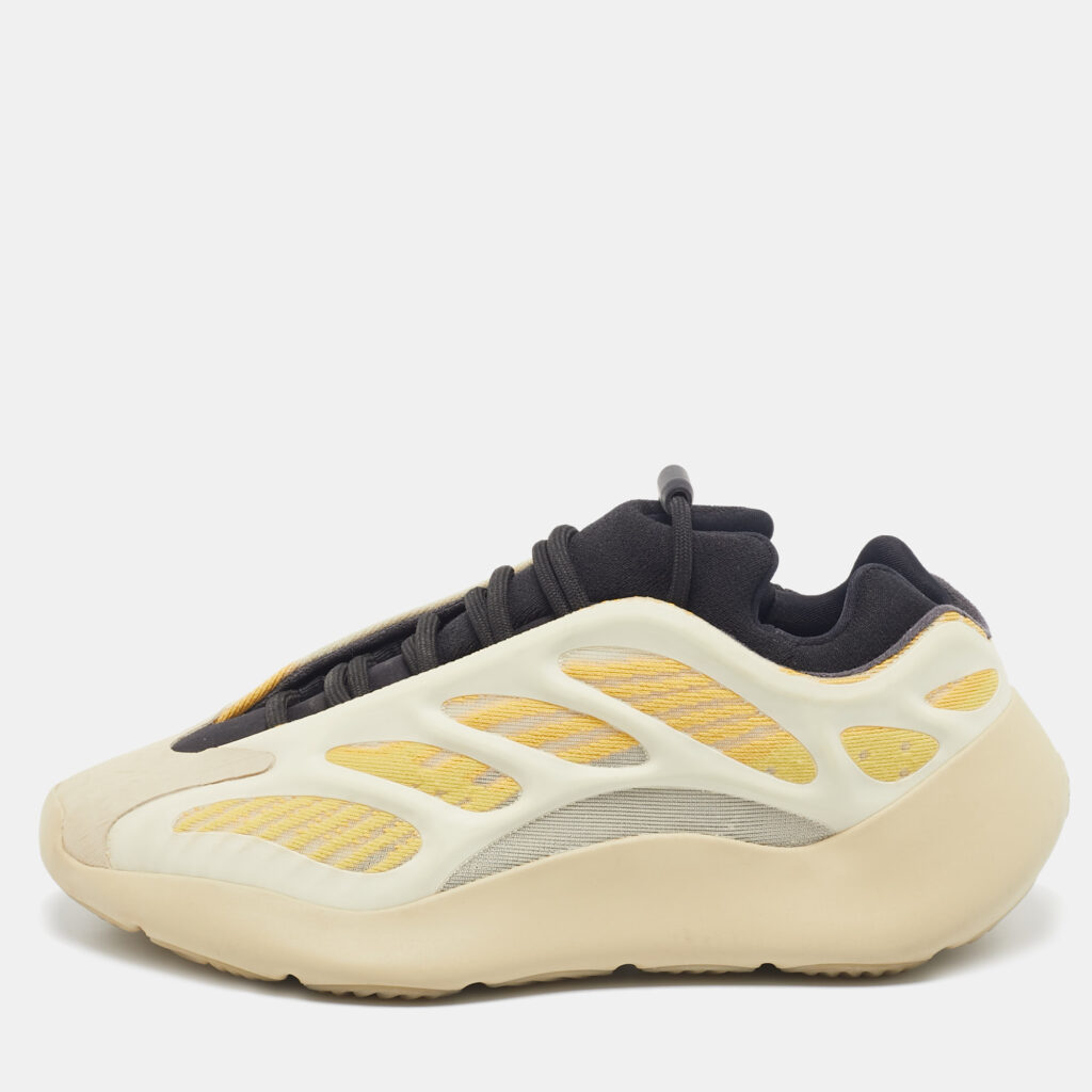 luxury-women-yeezy-x-adidas-used-shoes-p1109550-001 Yeezy x Adidas Beige/Yellow Mesh And Polyurethane 700 V3 Safflower Sneakers Size 39 1/3