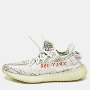 Yeezy x Adidas Grey/Blue Knit Fabric Boost 350 V2 Blue Tint Sneakers Size 39 1/3