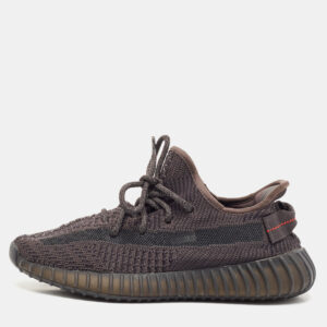 Yeezy x Adidas Black Knit Fabric Boost 350 V2 Black Non-Reflective Sneakers Size 38 2/3