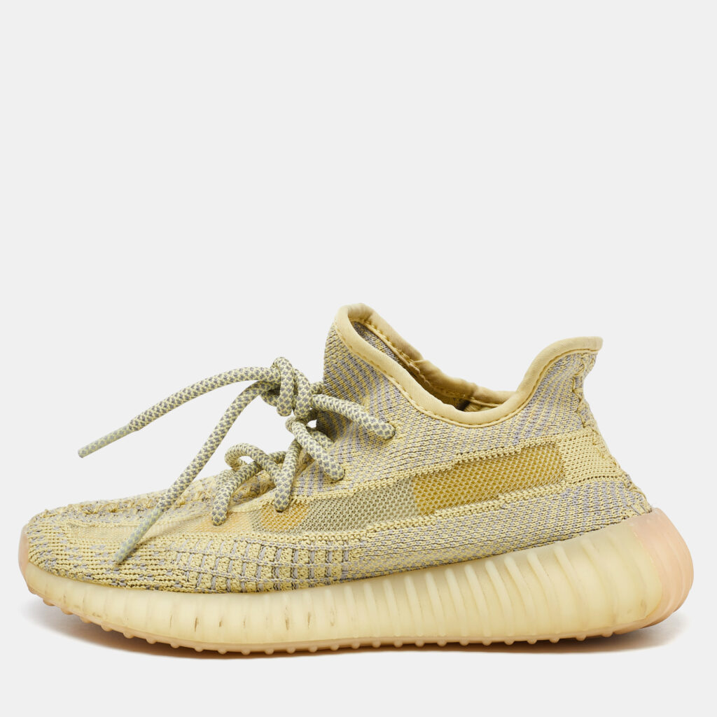 luxury-women-yeezy-x-adidas-used-shoes-p975351-006 Yeezy x Adidas Two Tone Knit Fabric Boost 350 V2 Static Sneakers Size 36
