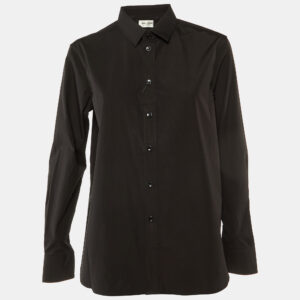 Saint Laurent Paris Black Cotton Button Front Shirt L
