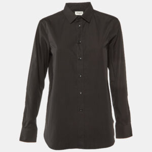 Saint Laurent Paris Black Cotton Button Front Shirt M
