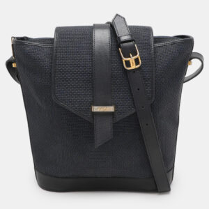 Yves Saint Laurent Blue Leather and PVC Vintage Bucket Bag