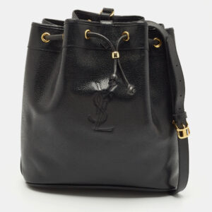 Yves Saint Laurent Black Leather Vintage Bucket Bag