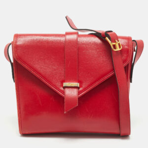 Yves Saint Laurent Red Leather Vintage Flap Crossbody Bag