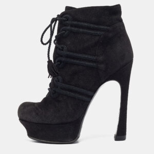 Yves Saint Laurent Black Ankle Length Boots Size 36.5
