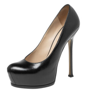 Yves Saint Laurent Black Leather Tribtoo Platform Pumps Size 40