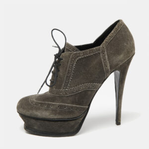 Yves Saint Laurent Grey Suede Janis Booties Size 39.5