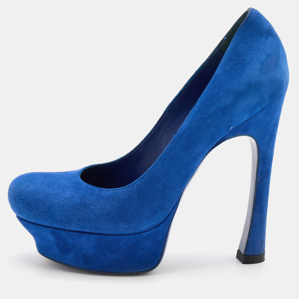 luxury-women-yves-saint-laurent-used-shoes-p727256-003 Yves Saint Laurent Blue Suede Palais Platform Peep Toe Pumps Size 36.5