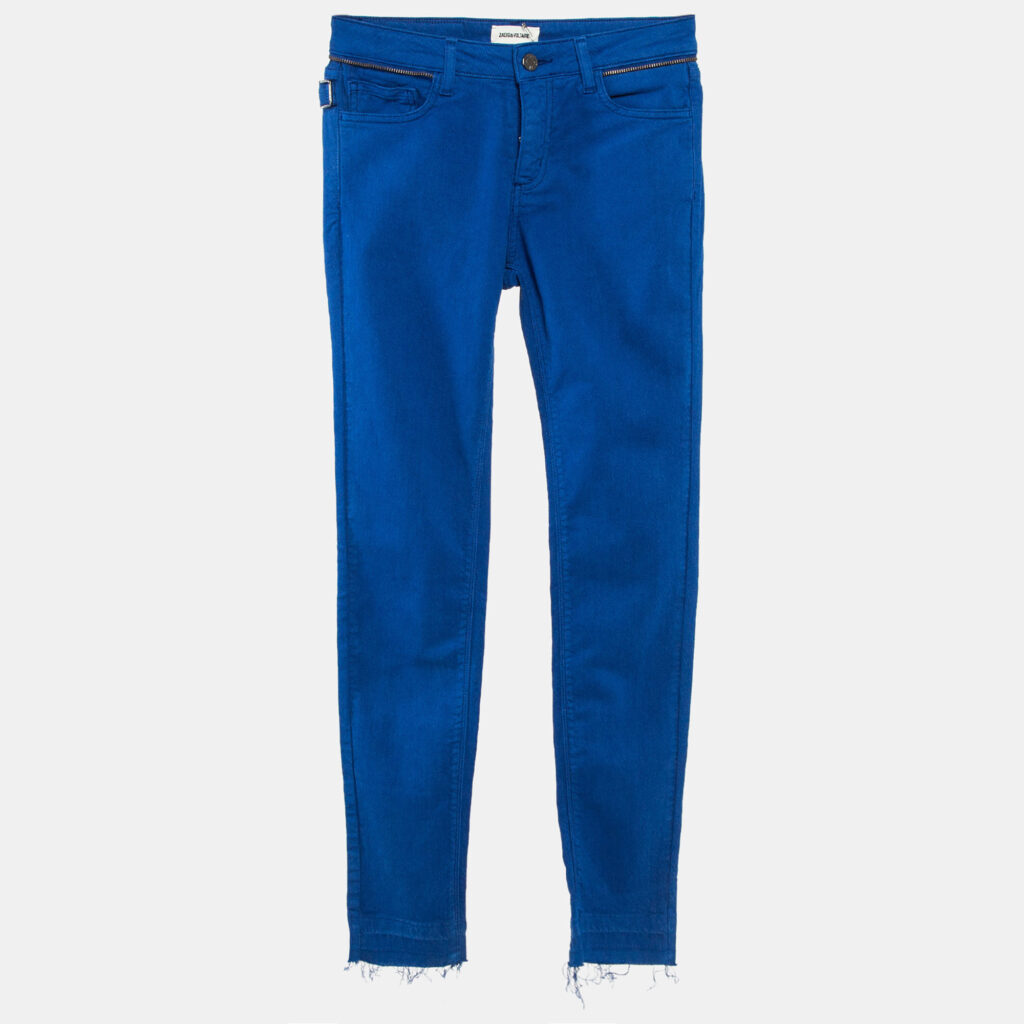 Zadig & Voltaire Blue Cotton Drill Skinny Eva Cher Jeans S Waist 25"