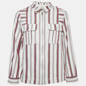 Zadig & Voltaire White/Red Striped Cotton Tach Raye Shirt S