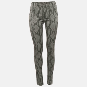 Zadig & Voltaire Grey Pharell Python Print Cotton Skinny Pants M