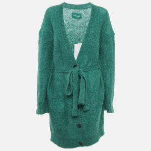 Zadig & Voltaire Green Mohair Wool Belted Romy Long Cardigan M/L