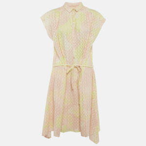Zadig & Voltaire Yellow/Pink Camouflage Print Anglaise Requiem Short Dress L