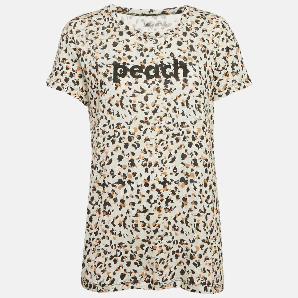 luxury-women-zadig-and-voltaire-new-clothes-p1127993-003 Zadig & Voltaire Beige Leopard Print Gauze Jersey Walk Oversized T-Shirt L