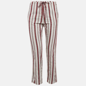 Zadig & Voltaire Cream Striped Cotton Raye Trousers S