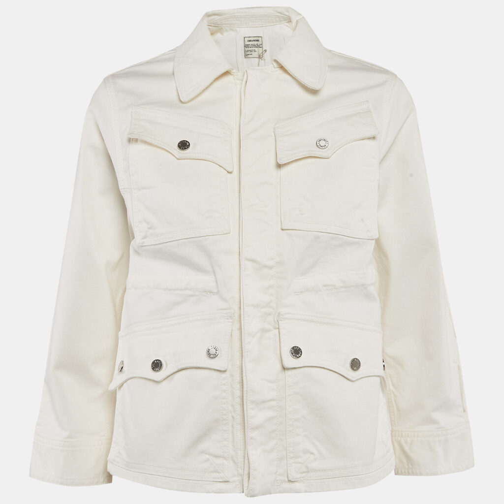 luxury-women-zadig-and-voltaire-new-clothes-p1133821-006 Zadig & Voltaire White Cotton Drill Button Front Kimi Jacket XS