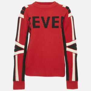 Zadig & Voltaire Red Fever Intarsia Rib Knit Amber Bis Sweater S