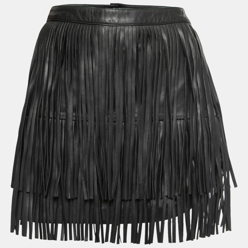 luxury-women-zadig-and-voltaire-new-clothes-p791793-002 Zadig and Voltaire Black Fringed Leather Mini Skirt M