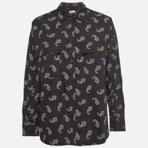 Zadig & Voltaire Black Tamara Paisley Print Cotton Oversized Shirt XS