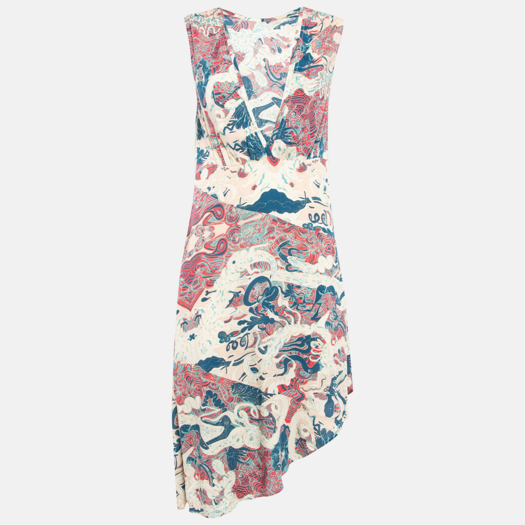 luxury-women-zadig-and-voltaire-used-clothes-p1042439-001 Zadig & Voltaire Pink Printed Crepe Asymmetric Root Midi Dress M