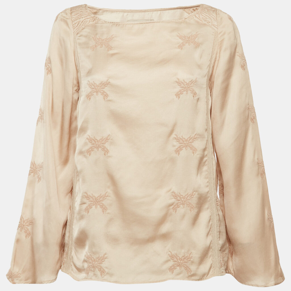 luxury-women-zadig-and-voltaire-used-clothes-p1042980-003 Zadig & Voltaire Beige Embroidered Crepe Tunic S