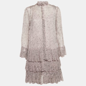 Zadig & Voltaire Pink Printed Chiffon Rebbie Goa Mini Dress S