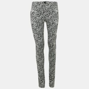 Zadig & Voltaire White/Black Leopard Jacquard Pharell Trousers M