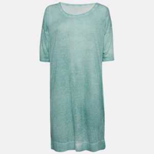 Zadig & Voltaire Mint Green Overdye Lace Knit Mini Dress S
