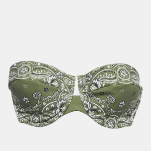 Zimmermann Green Paisley Print Underwired Bandeau Bikini Top L