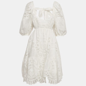 Zimmermann White Vacay Lace Mini Dress L