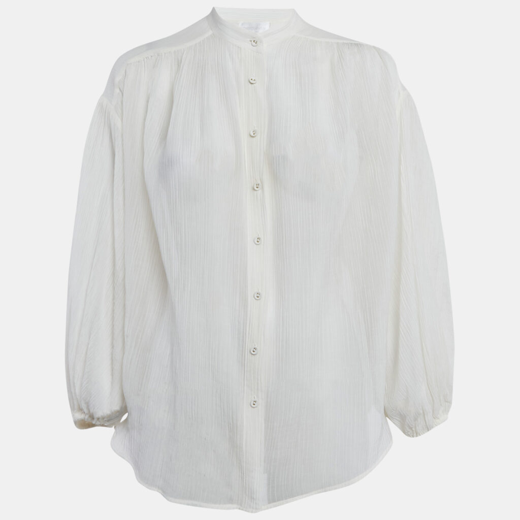 luxury-women-zimmermann-used-clothes-p1117028-003 Zimmermann White Crinkle Cotton Voile Loose Fit Shirt M