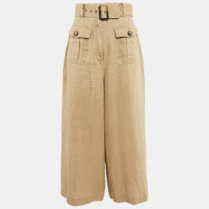 Zimmermann Beige Linen Wide Leg Trousers M
