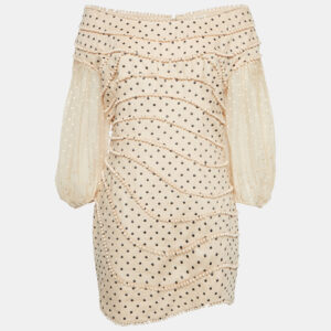 zimmermann peach pink linen painted heart contour mini dress l