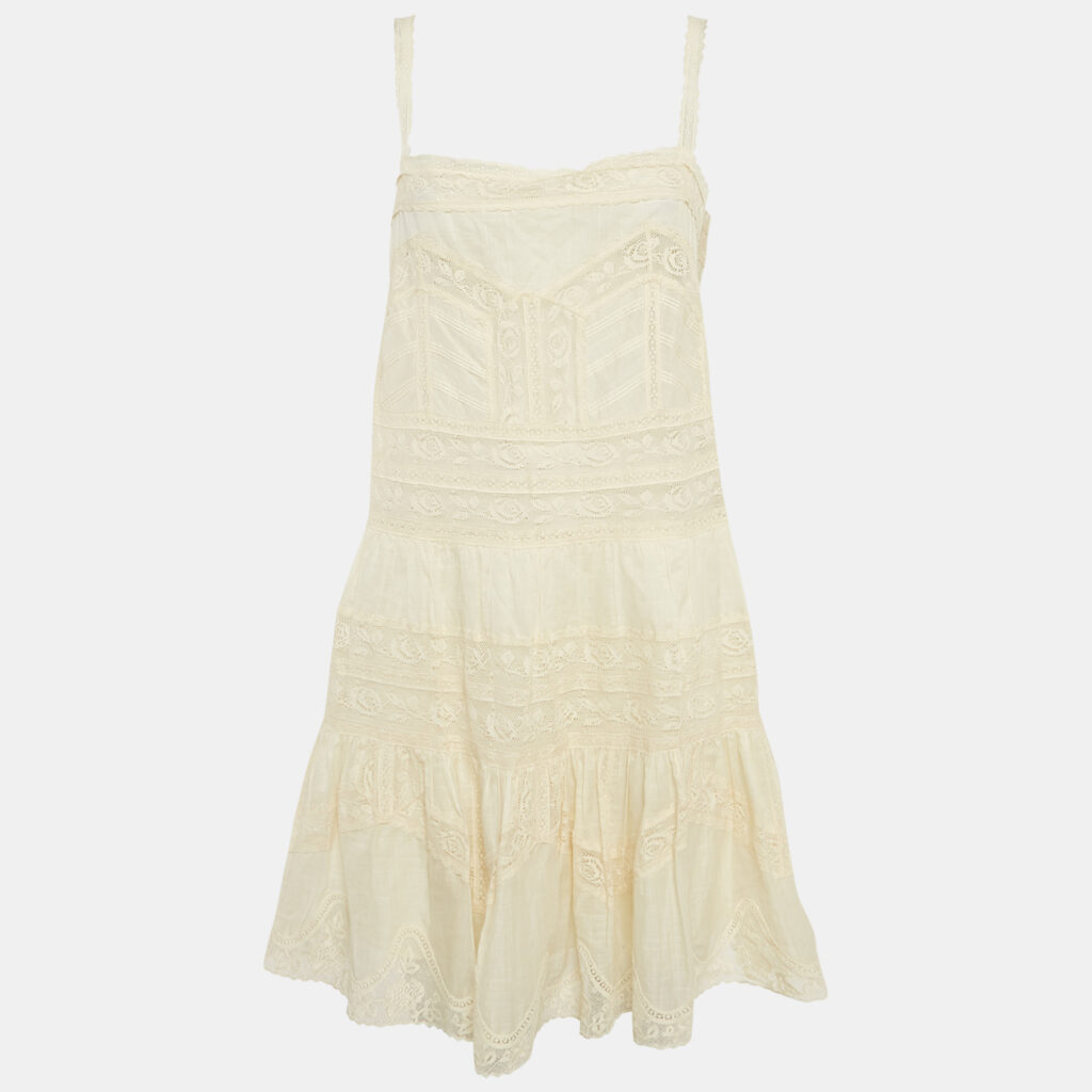 luxury-women-zimmermann-used-clothes-p1149072-006 Zimmermann Cream Lace Halliday Mini Dress L