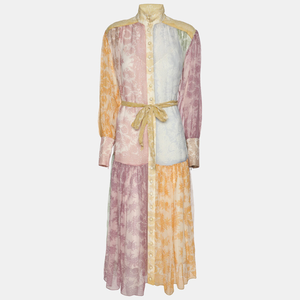 luxury-women-zimmermann-used-clothes-p1149726-001.jpg Zimmermann Multicolor Crinkle Silk Georgette Dancer Lantern Midi Dress XS