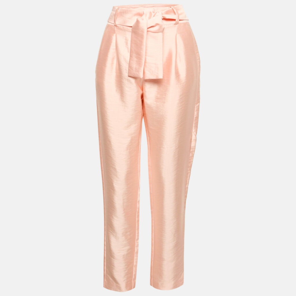 luxury-women-zimmermann-used-clothes-p1154459-001 Zimmermann Pink Satin Waist Tie-Up Trousers L