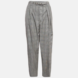 Zimmermann Grey Patterned Wool Belted Trousers XL