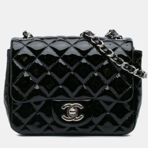 Chanel-Black-Mini-Square-Classic-Patent-Single-Flap
