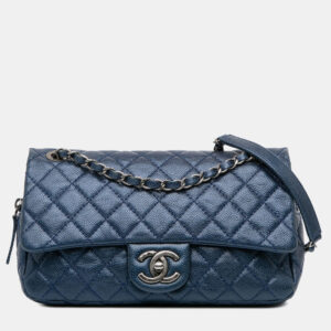 Chanel-Blue-Medium-Quilted-Iridescent-Caviar-Easy-Flap