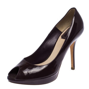 Dior-Purple-Patent-Leather-Miss-Dior-Peep-Toe-Platform-Pumps-Size-38