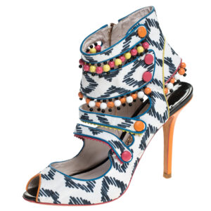 Sophia-Webster-Multicolor-Strappy-Leather-Beaded-Caged-Sandals-Size-39