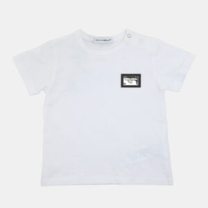 dolce & gabbana white jersey logo t shirt 6-9 month