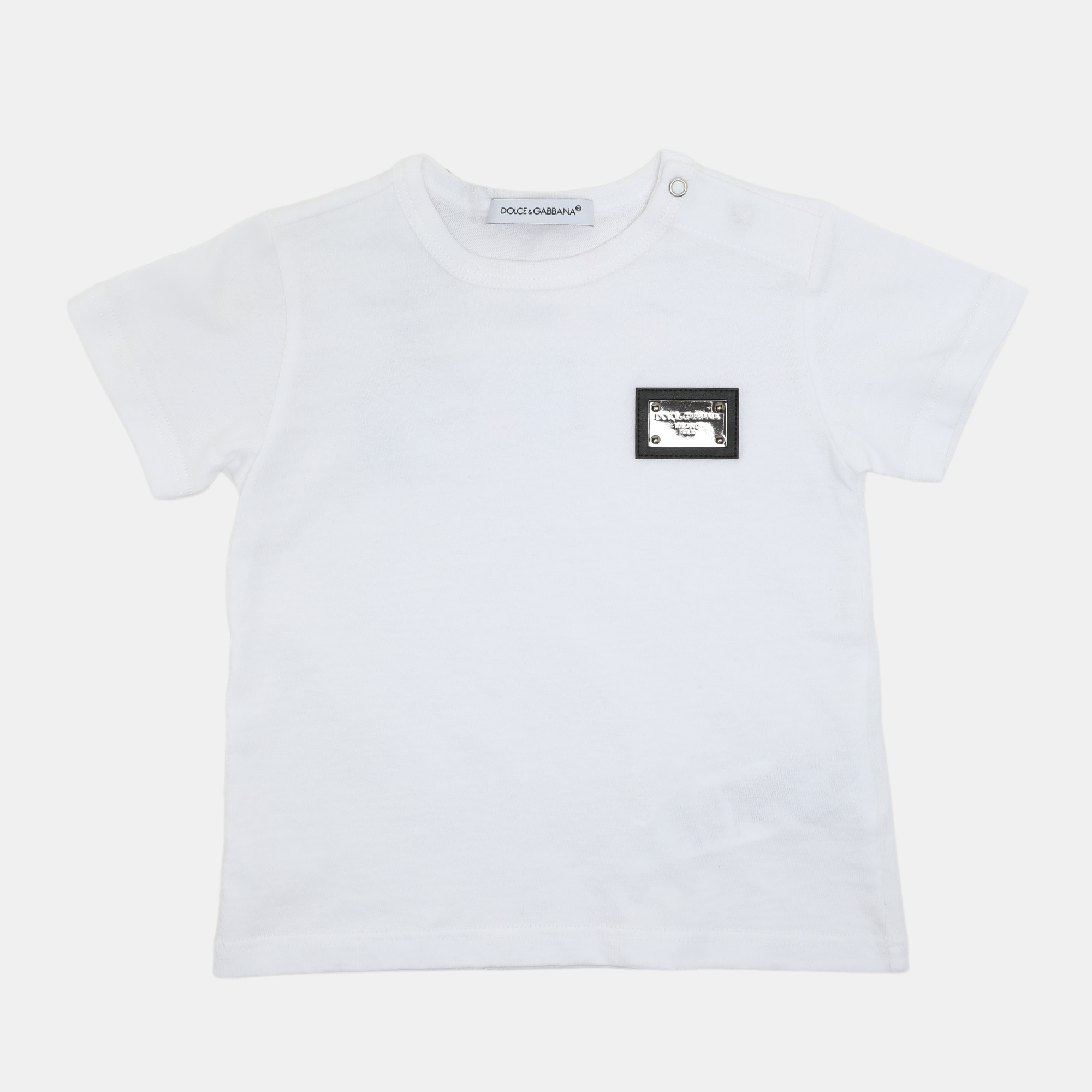 dolce & gabbana white jersey logo t shirt 6-9 month