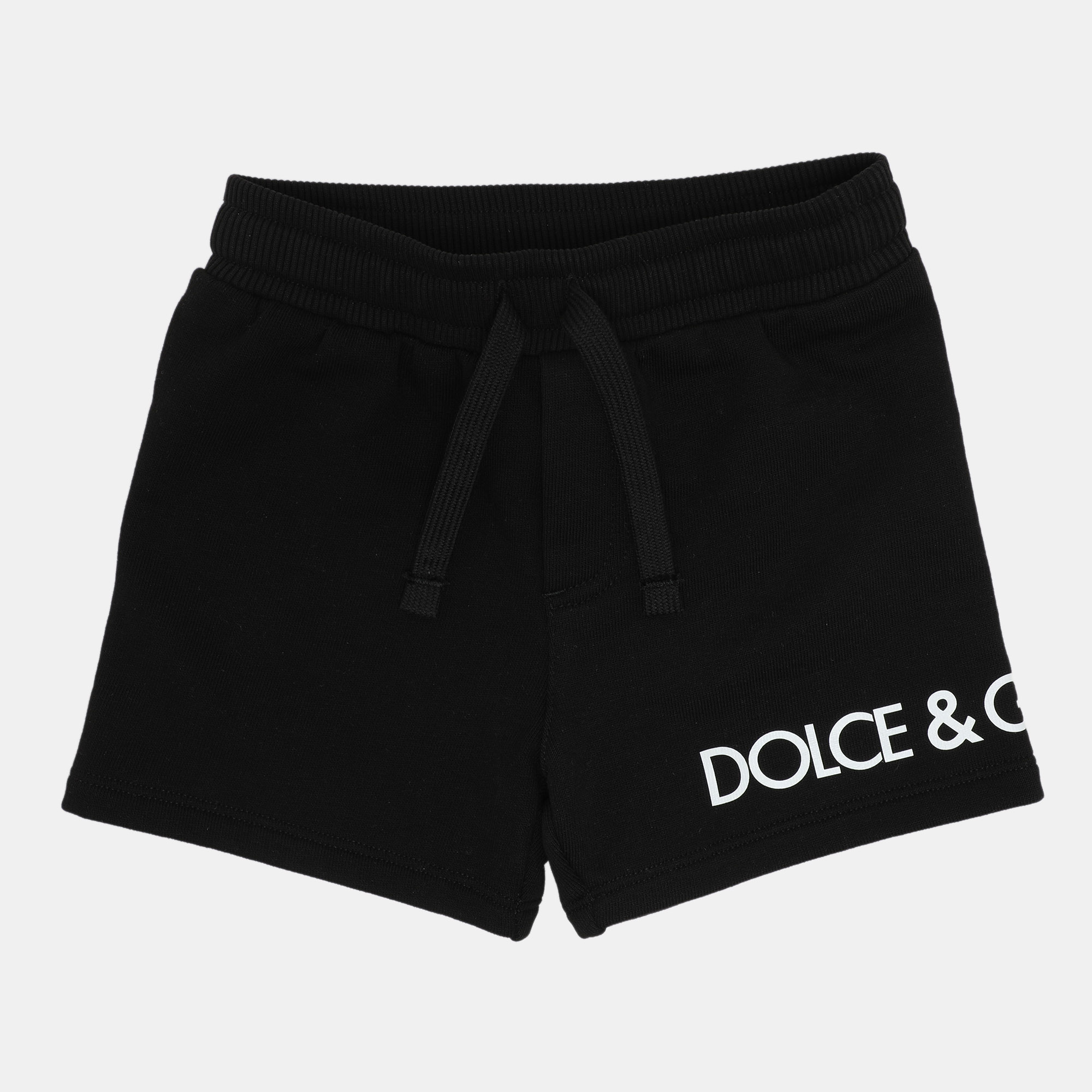 dolce & gabbana black knit logo print shorts 6-9 month
